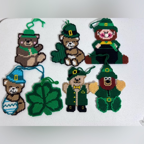 Handmade Other - Lot of 7 Vintage Handmade Plastic Canvas St. Patrick’s Day Decor